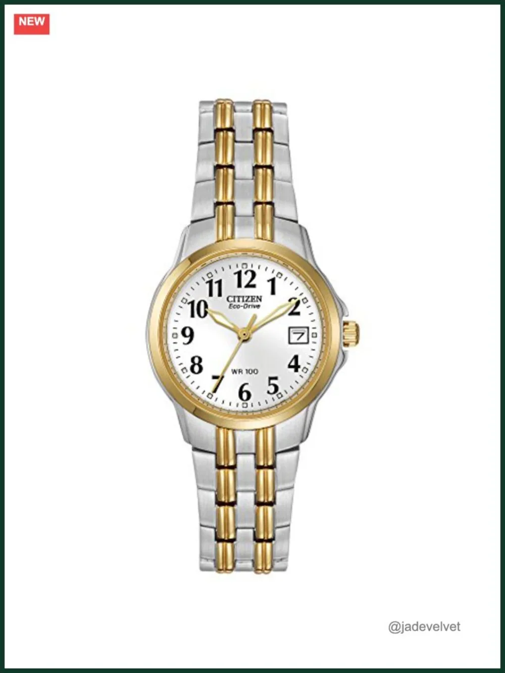 Eco-Drive Two-Tone Stainless Steel Bracelet Watch, 26mm, Date Display, Luminous